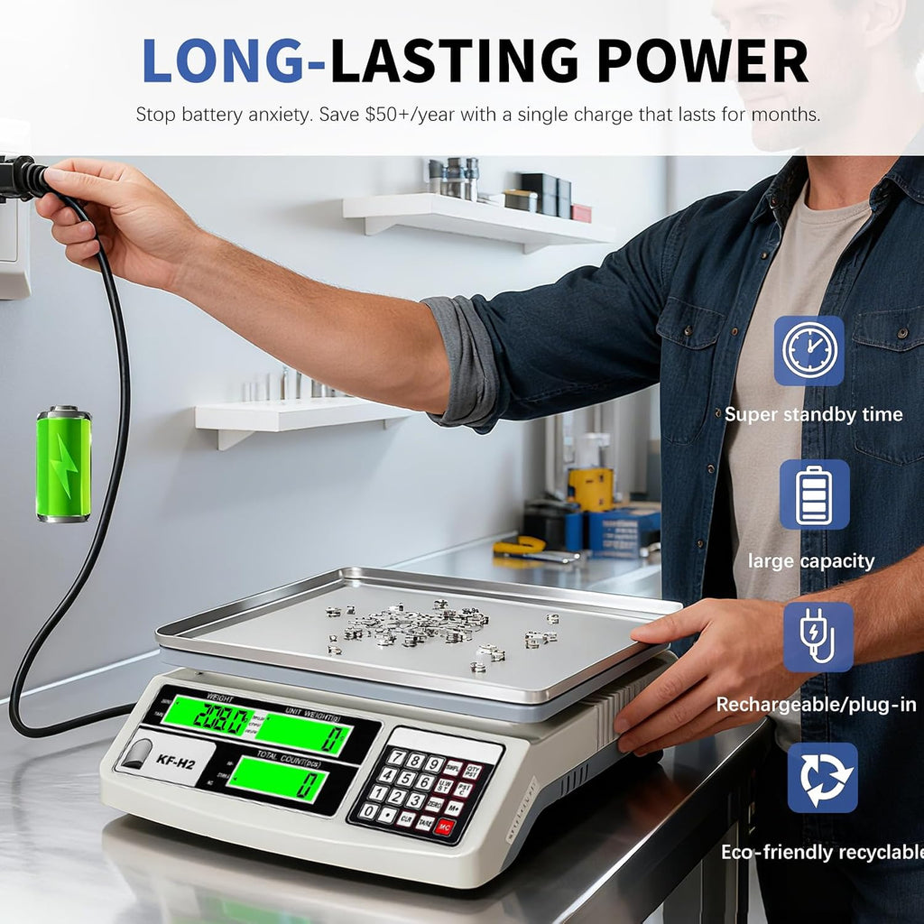 Industrial Counting Scale, 30kg/0.5g Digital Coin Scale for Coin