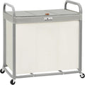3 Section Laundry Sorter, 60 Gal. Laundry Hamper Cart with Heavy Duty Rolling Lockable Wheels and Removable Bags