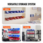 Plastic Storage Bins 12 Pack (11 x 5 x 5-Inch), Hanging Stackable Storage Organizer Bins, Heavy Duty Stacking