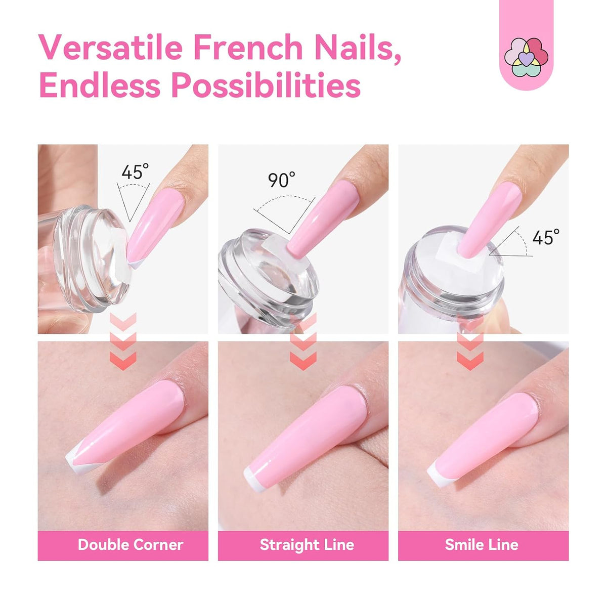 French Tip Tool Silicone Nail Stamper 4PCS