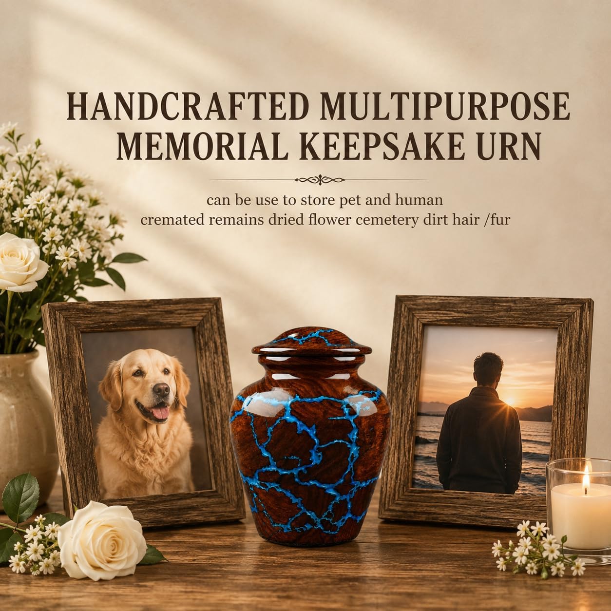 Small Cremation Urn for Human Ashes Adult - Keepsake Memorial & Funeral Urn for Mom, Dad | Premium Mini Rosewood Urn