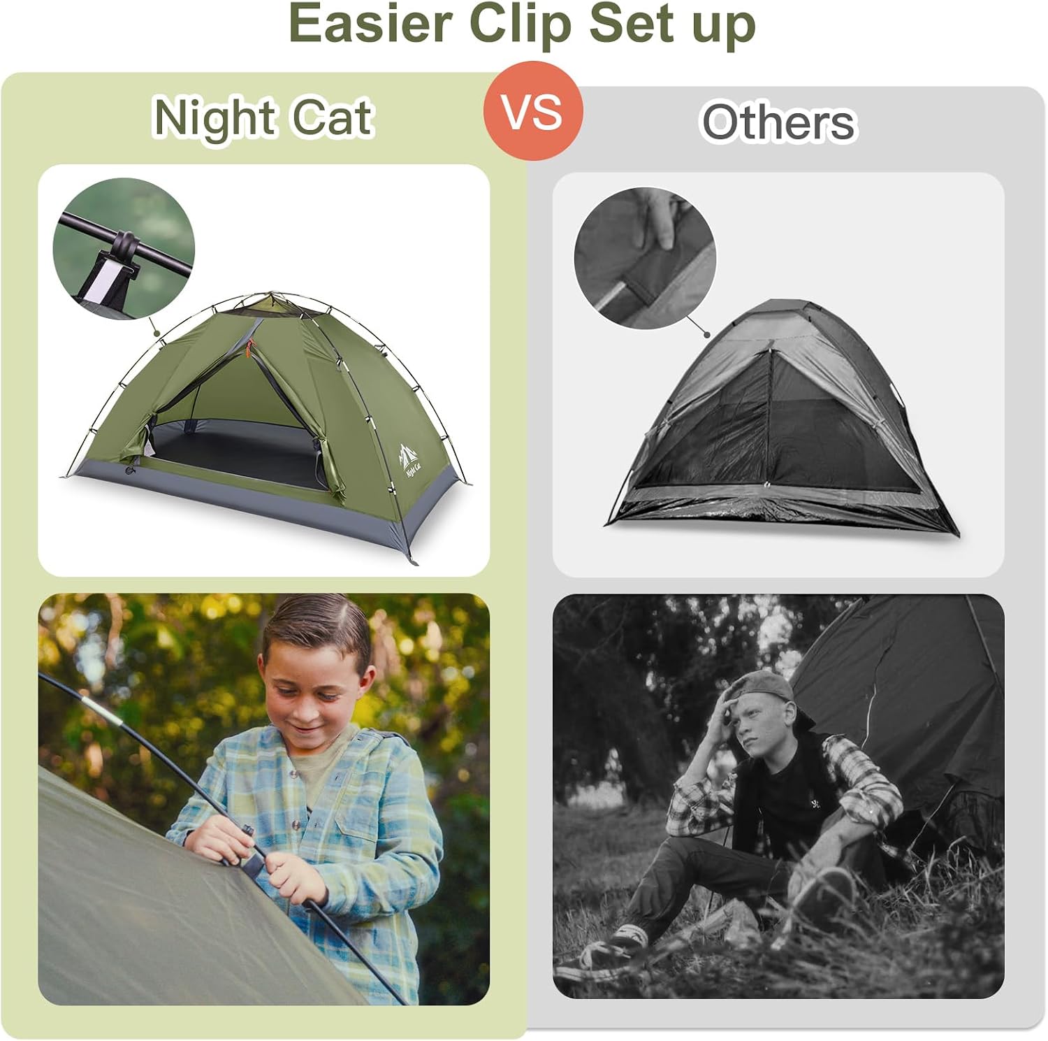 Upgraded Backpacking Tents 1 2 Persons Easy Clip Setup Camping Tent Adults Scouts Heavy Rainproof Compact Lightweight