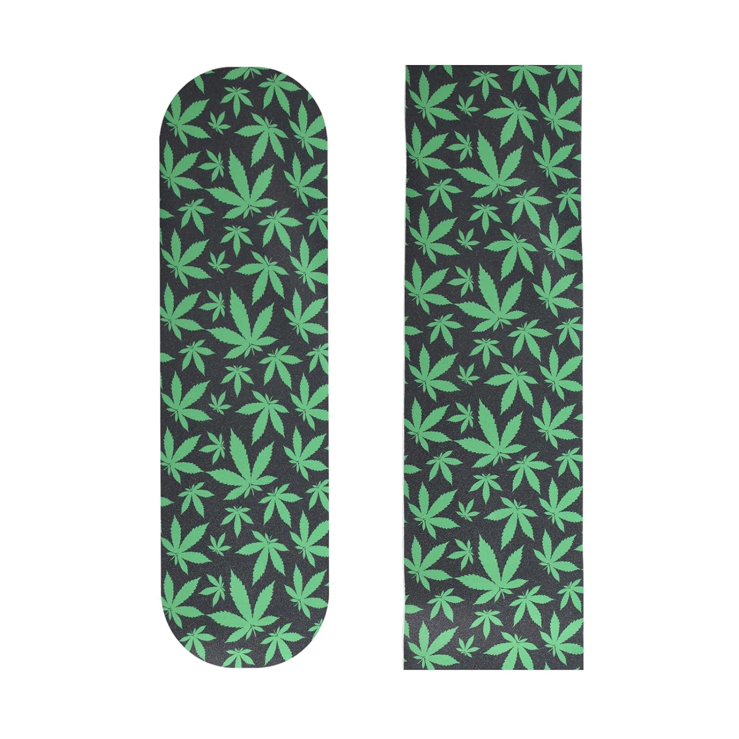 9" x 33" Green Maple Leaf Skateboard Grip Tape 2 Pack (23x84cm) | Bubble Free, Waterproof, Griptape for Scooter