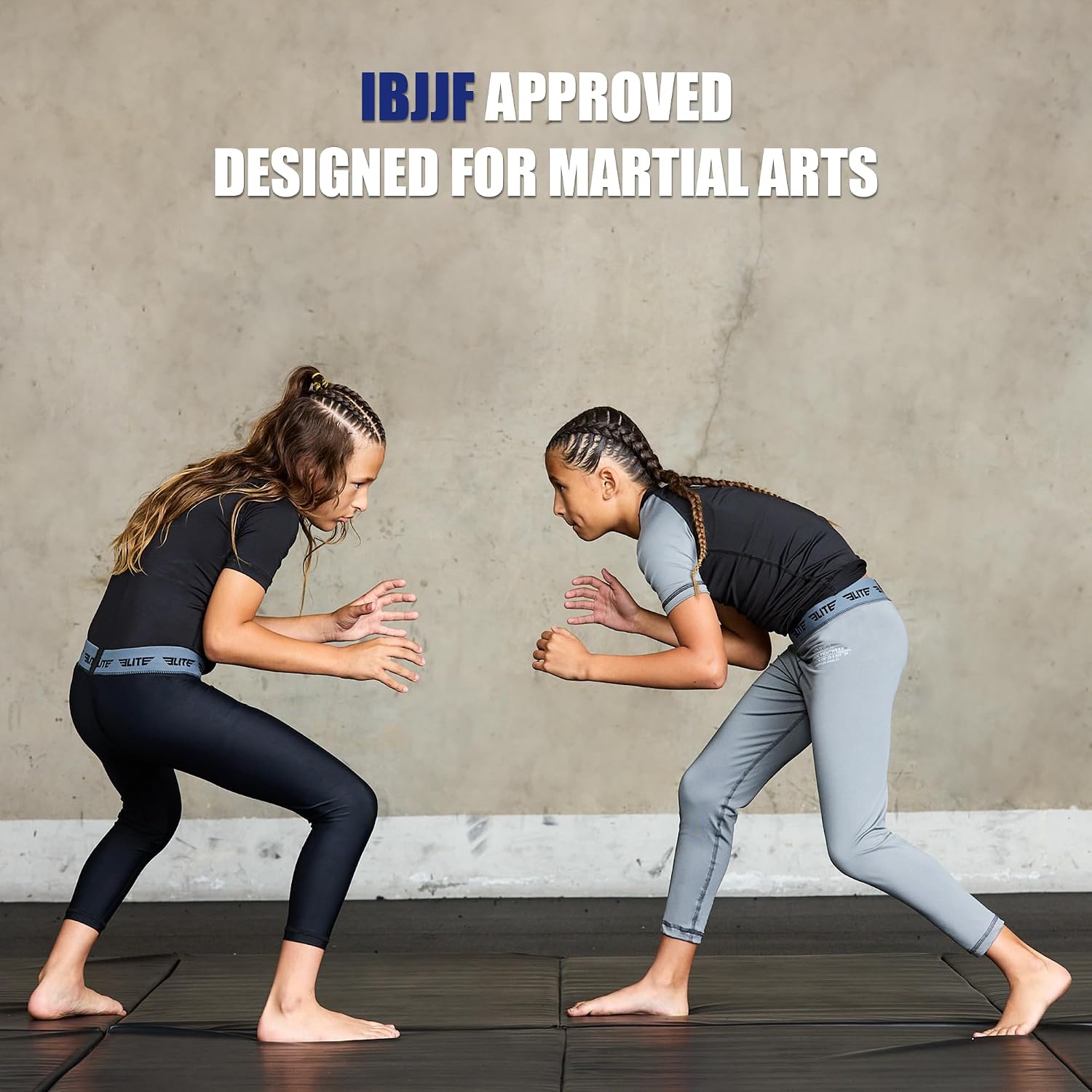 Kids BJJ Spats, Youth No Gi Compression Pants for MMA | Moisture-wicking compression spats for kids, ideal for BJJ