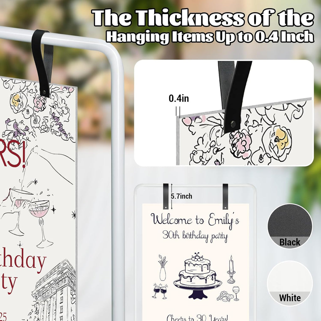 Adjustable Wedding Welcome Sign Stand with 2 Pair Hanging Straps, Welcome to Our Wedding Sign Holder Stand for