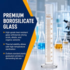 VXT 100ml Borosilicate Glass Graduated Cylinder, ±1ml Precision