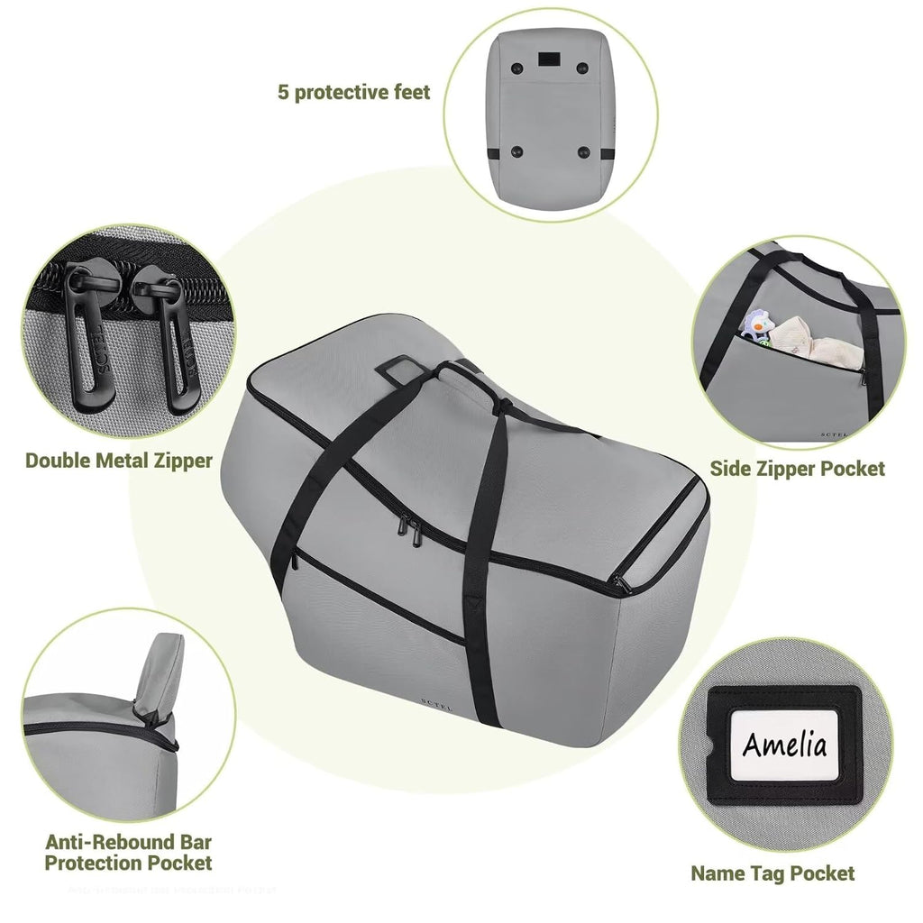 Infant Car Seat Travel Bag - Fits Infant Car Seats with Anti-Rebound Bar Base, Car Seat Airplane Bag for
