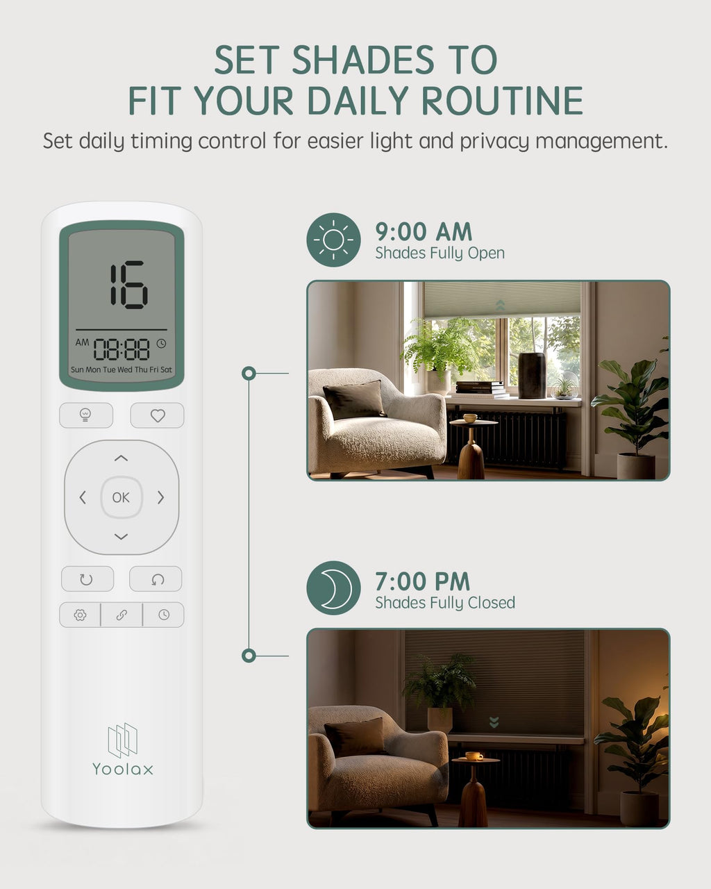 Yoolax 16-Channel EaseOne Remote, Works with All Yoolax Motorized Shades