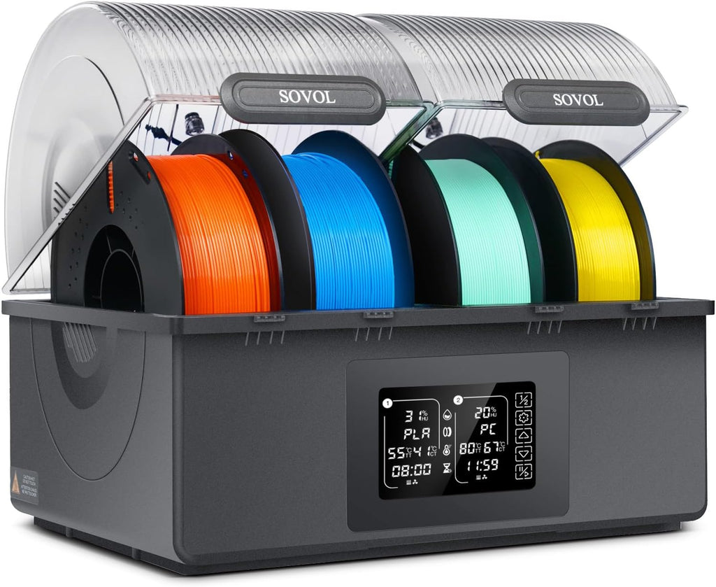 Filament Dryer 4 Spools, SH03 Dry Box with 85℃ Max Temp, Sealed Filament Storage Box with Auto Dehumiditification