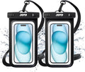 2 Pack Universal Waterproof Phone Case for iPhone 17 Air 16 15 14 13 12 11 Plus Pro Max, IPX8 Cellphone Dry Bag XR X