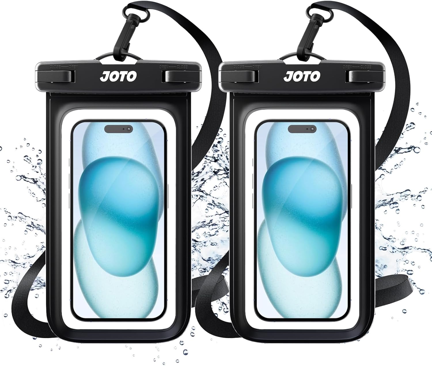 2 Pack Universal Waterproof Phone Case for iPhone 17 Air 16 15 14 13 12 11 Plus Pro Max, IPX8 Cellphone Dry Bag XR X