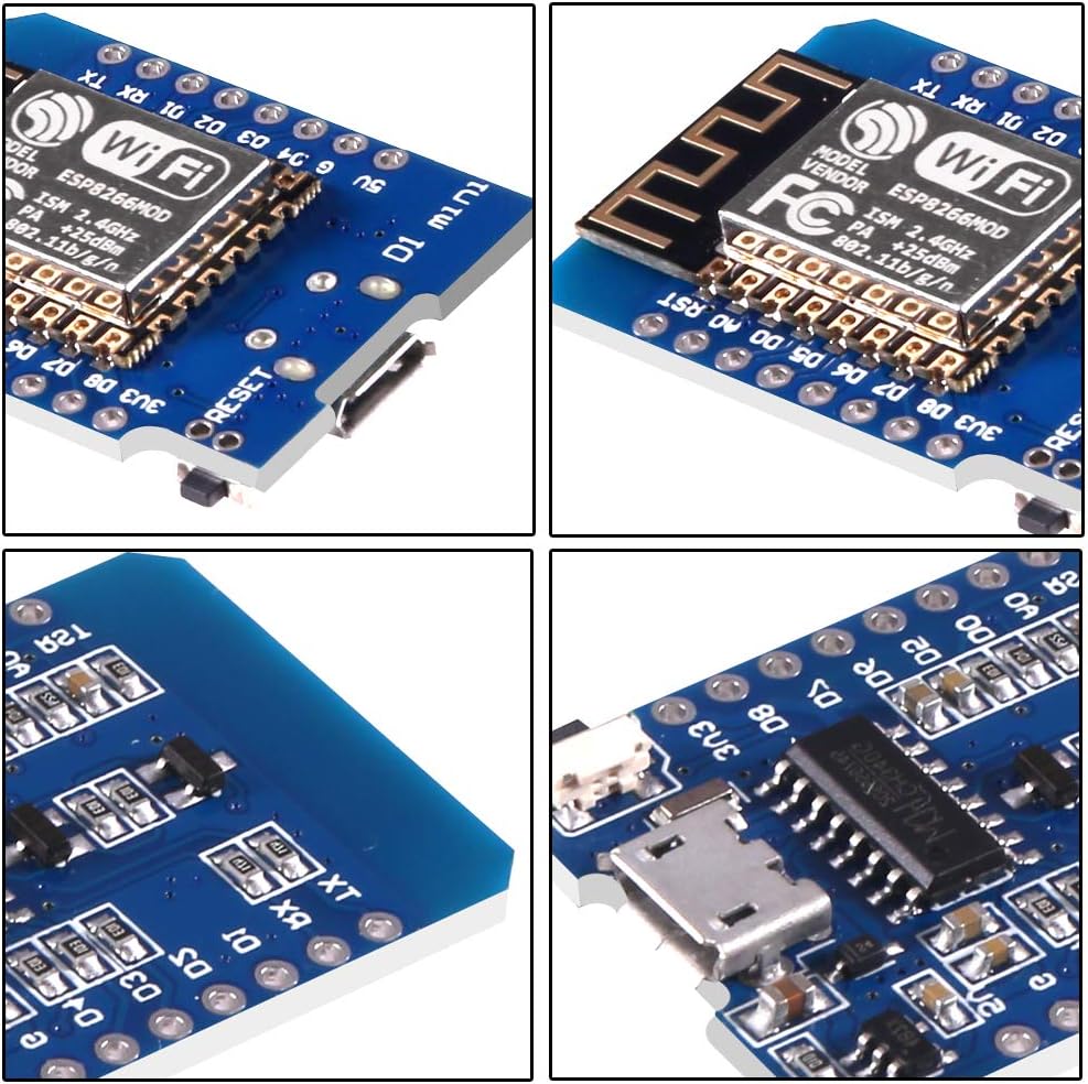 WLAN WiFi Internet Development Board D1 Mini NodeMcu Lua 4M Bytes Development Module Base on ESP8266 ESP-12F for Arduino Compatible with WeMos D1 Mini (2PCS)