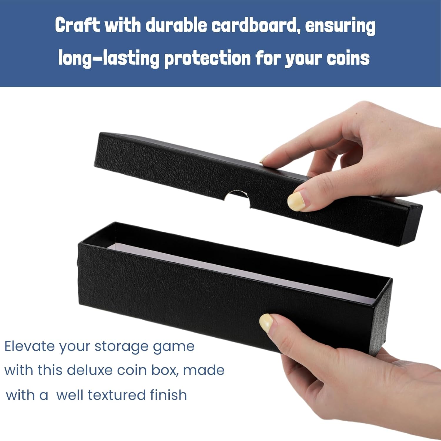 10 Pack Coins Holders for Collectors, Cardboard 2x2 Inch Coin Flip Boxes, Single Row Coins Snap Protection Cases for