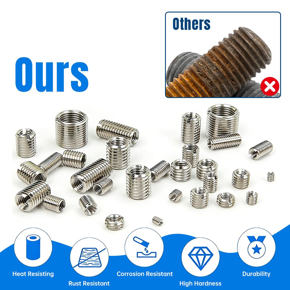 BORDSTRACT 10Pcs Threaded Insert M8x1.25 Female and M10x1.5 Male