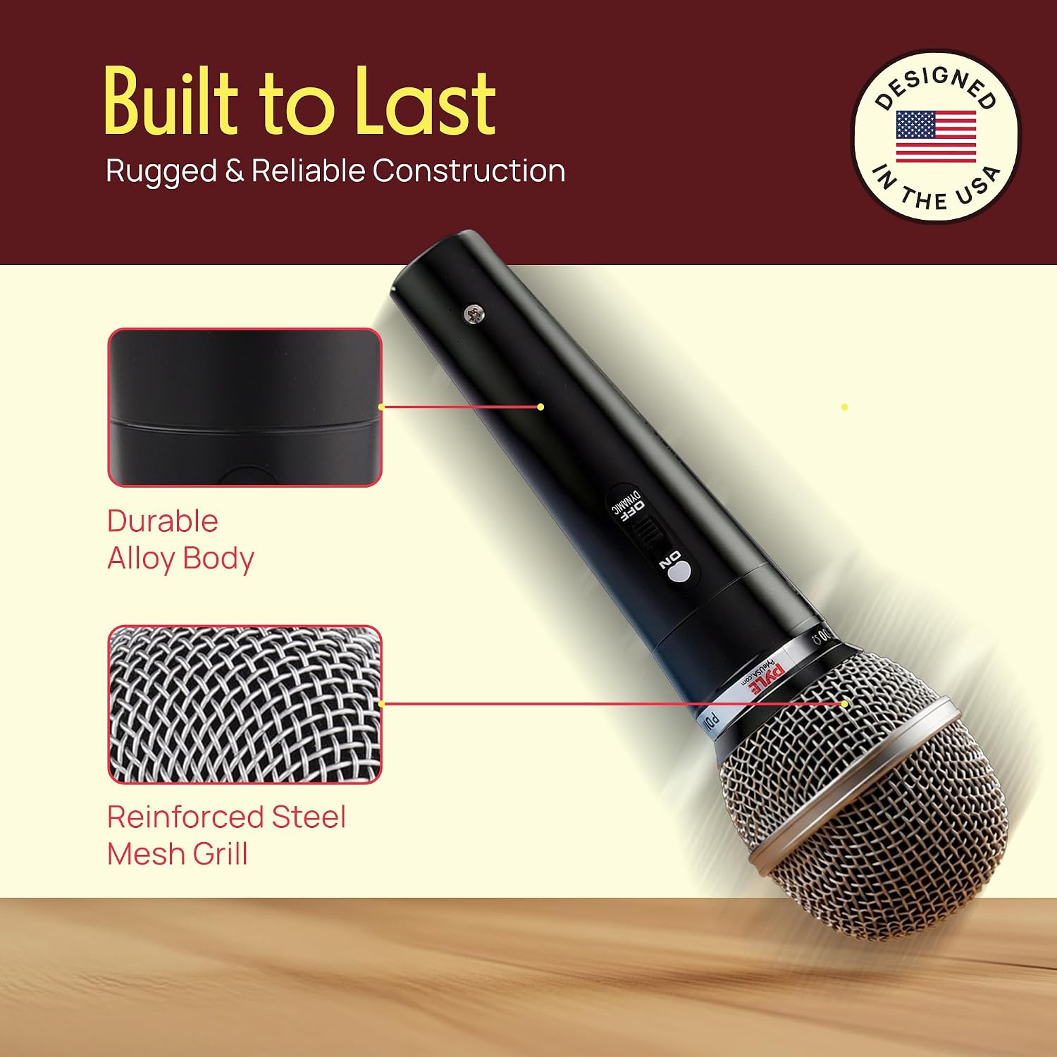 3 Piece Professional Dynamic Microphone Kit Cardioid Unidirectional Vocal Handheld MIC with Hard Carry Case & Bag