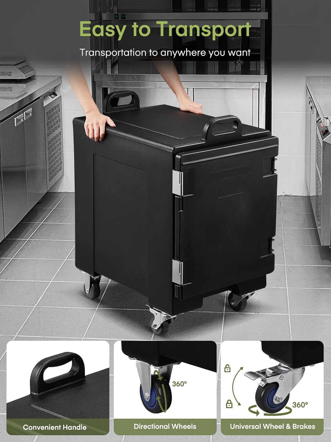 Catering Food Warmer, 82Qt Front Loading Hot Box for Catering for Camping