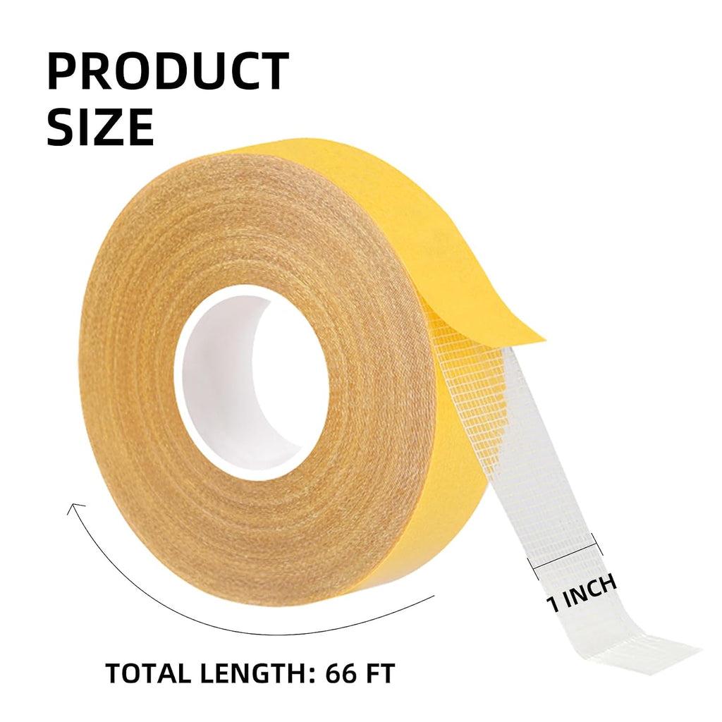 Thin Grid Double Sided Tape Heavy Duty, High Tack Mesh Glue Tape, 1" x 66FT