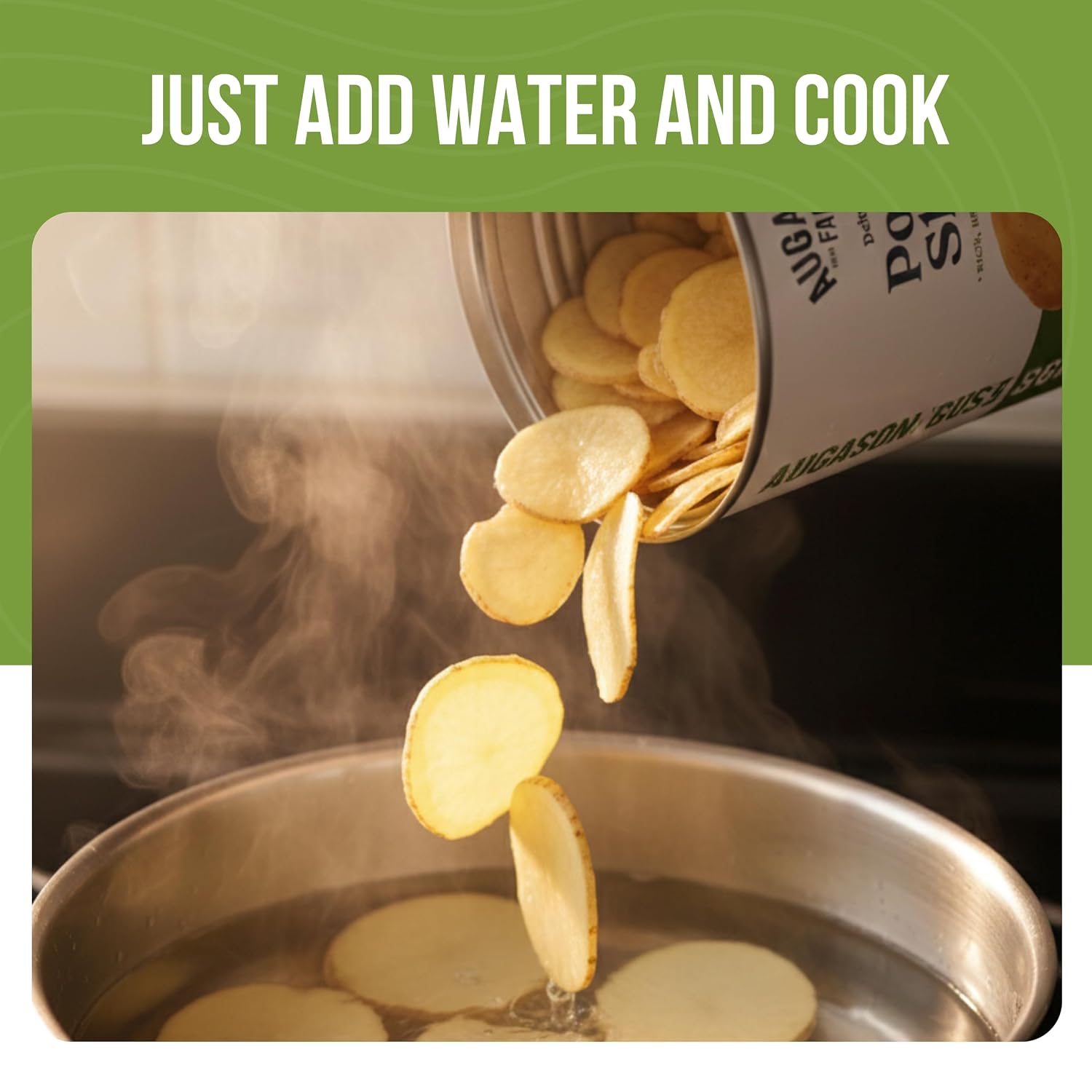 Dehydrated Potato Slices Can | Emergency Food Supply, 15 Servings, 25 Year Shelf Life, Certified Gluten Free Sliced