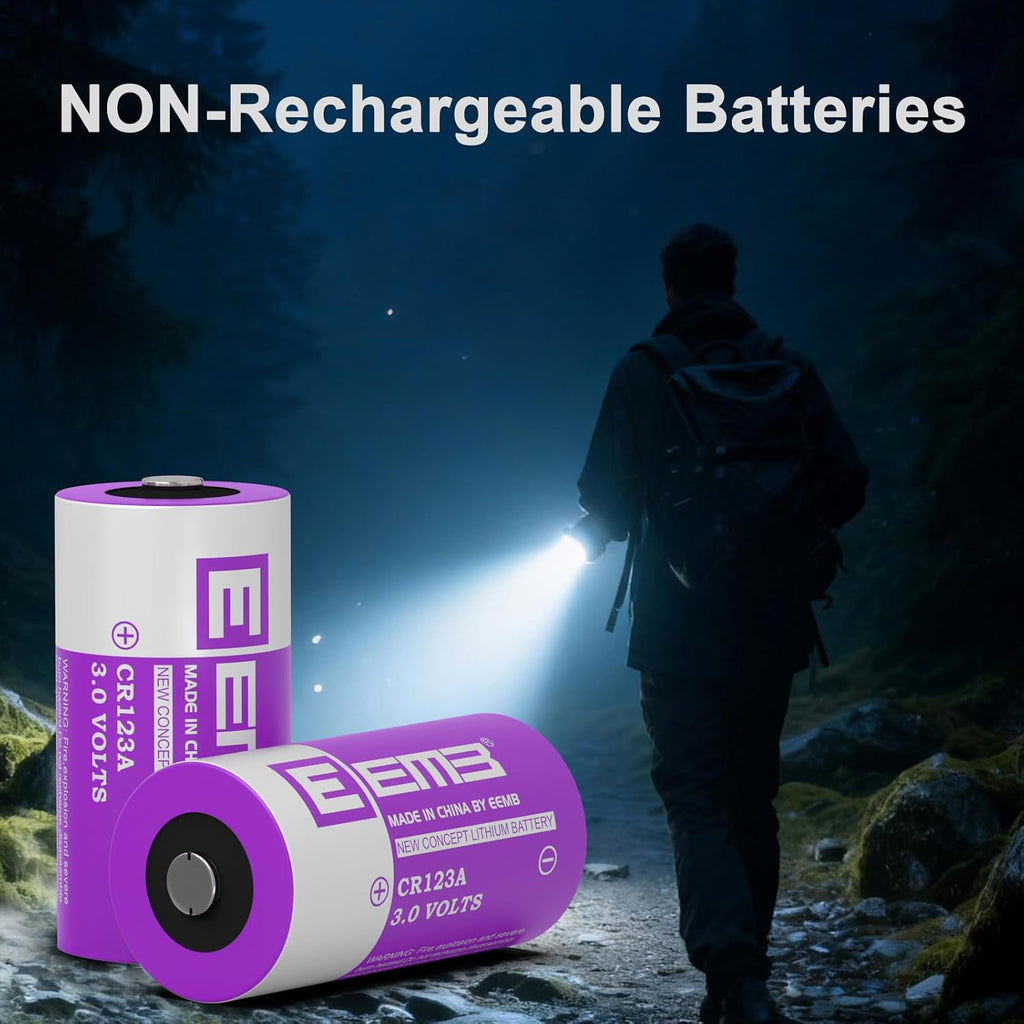 CR123A 3V 1700mAh Lithium Batteries Non-Rechargeable 4Pack