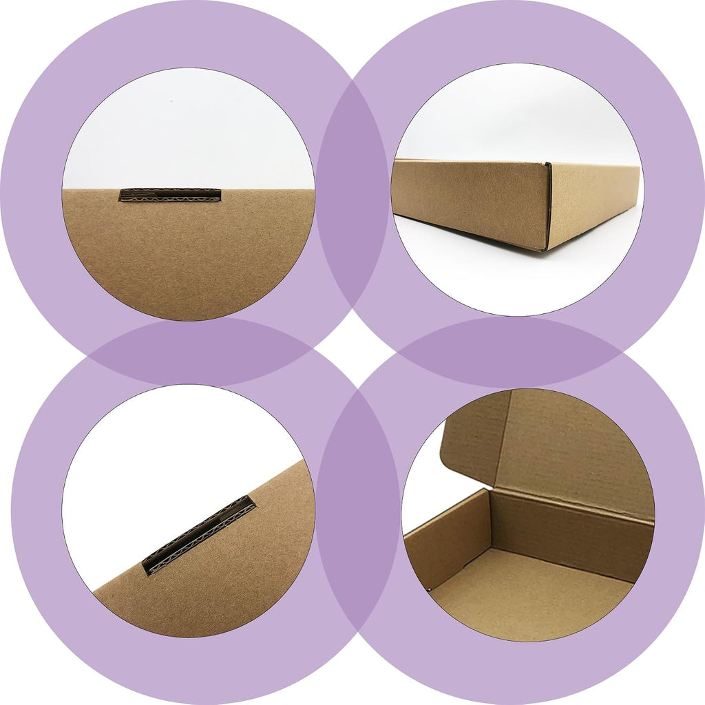 9x9x2 inches Shipping Boxes Set of 25, Brown Corrugated Packaging Mailers
