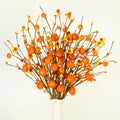8-Pack Artificial Fall Picks 17" Tall with Mini Pumpkins and Berry | Flexible Fall Stems with Harvest Berries