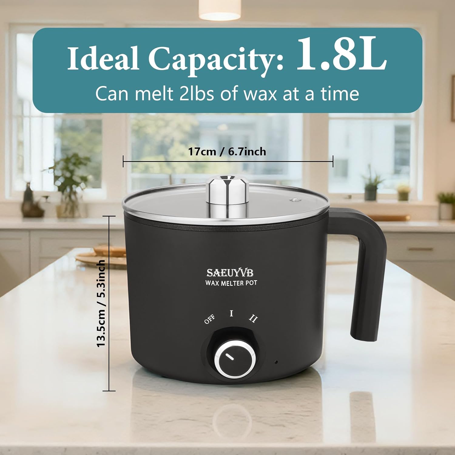 Candle Making Kit with 1.8L Wax Melter Pot | Wax Melter for Candle Making with Thermometer,Spoon,Complete Candle