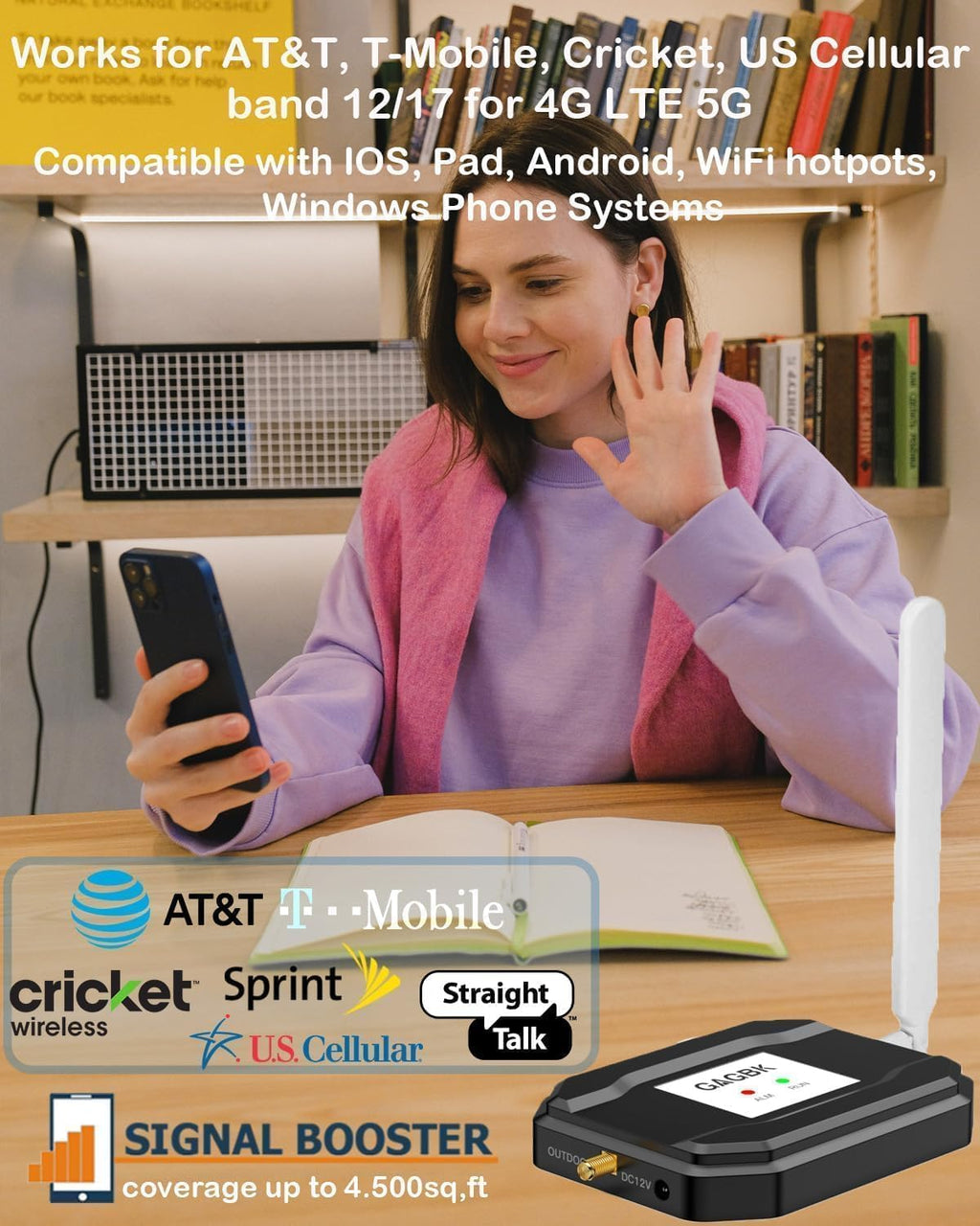 2025 Latest AT&T Signal Booster AT&T Cell Phone Signal Booster T Mobile Cell Booster for 5G 4G LTE on Band 12/17 AT T