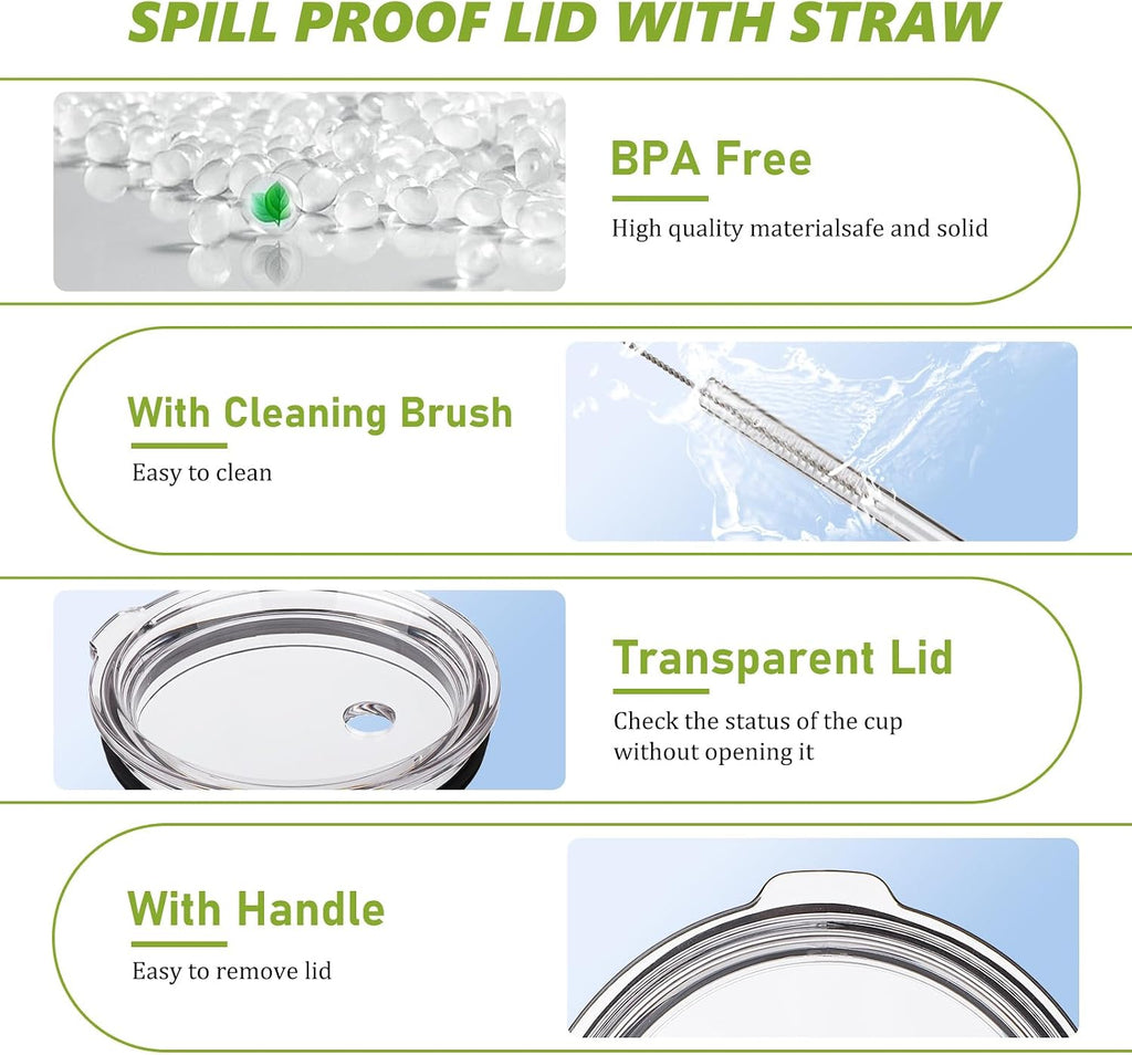20 oz Tumbler Straw Lid, Replacement Lids for YETI 16oz Pint/20oz/24oz/25oz