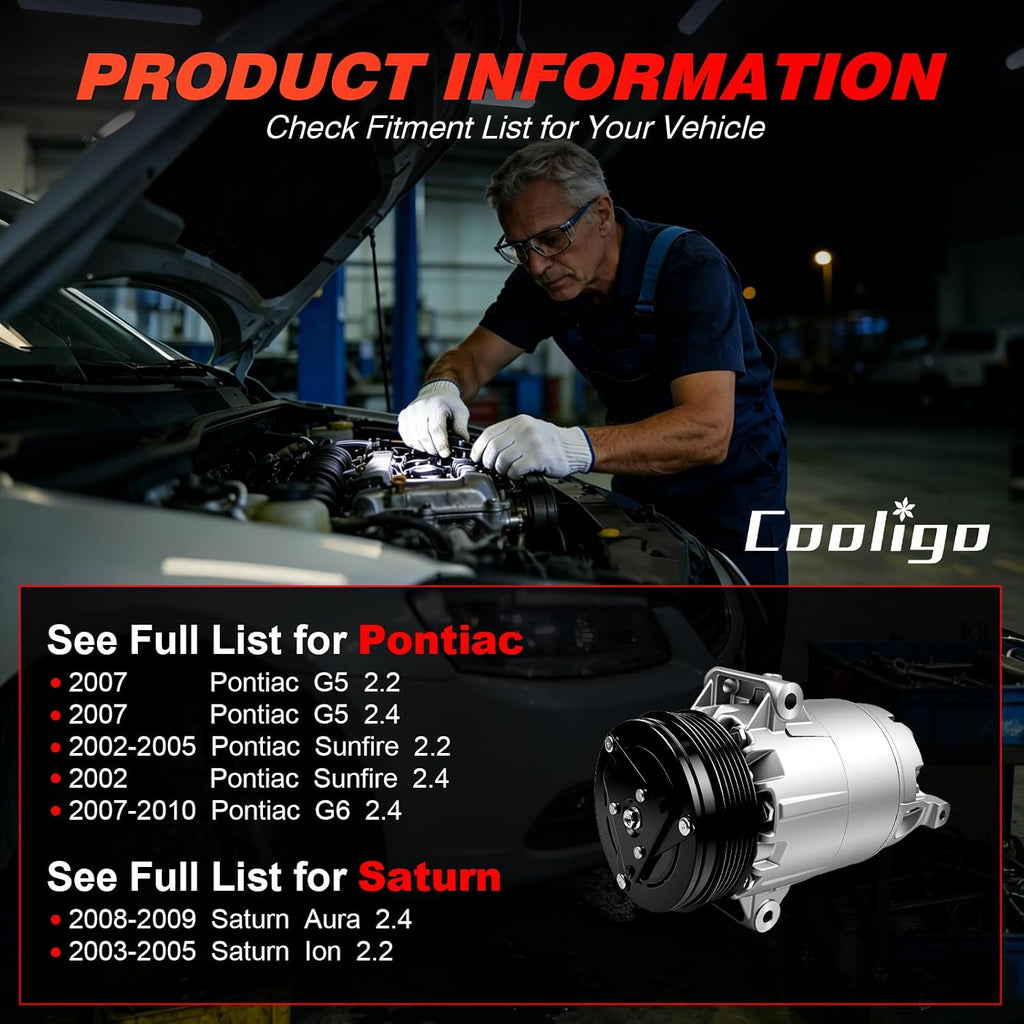 A/C Compressor with Clutch Fits for Chevry Malibu 2.4L 2008-2012,CO20741C