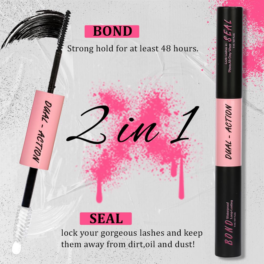 Lash Bond And Seal, Remover, Tweezers Kit Long-Lasting, Waterproof For DIY Eyelash Extension At Home Use Beginners