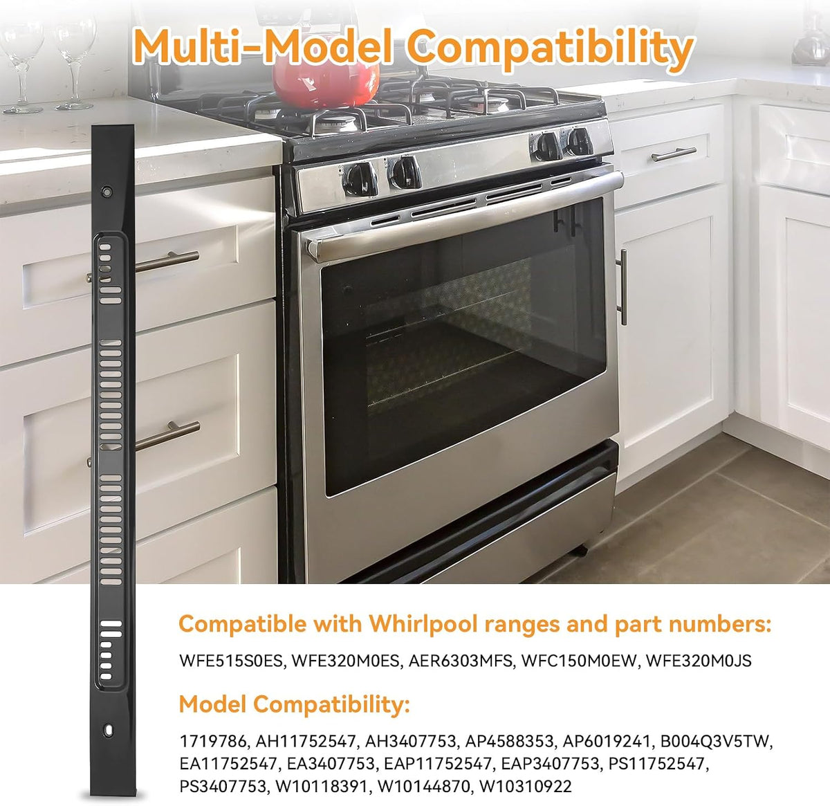 W10310922 Range Oven Door Vent Trim Compatible Whirlpool Genuine OEM