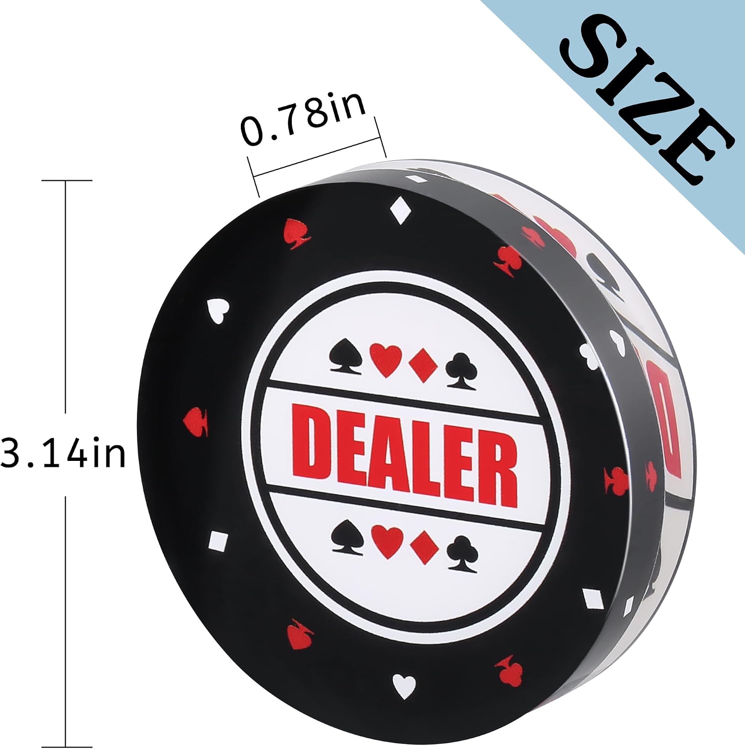 Acrylic Poker Dealer Button - Professional Casino-Grade Accessory for Home Games & Tournaments, Poker Gifts for Men