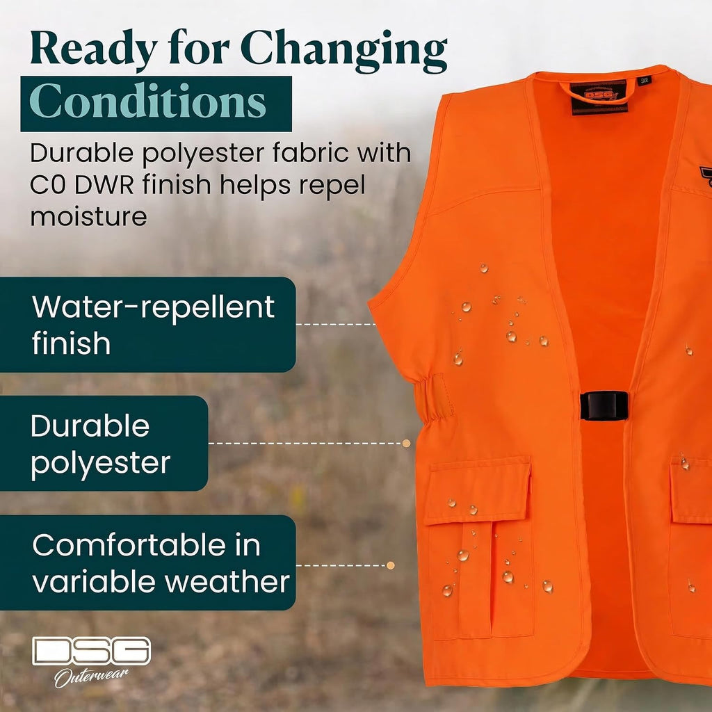 DSG Outerwear Women's Blaze Hunting Vest – High Visibility Safety Gear, Fluorescent