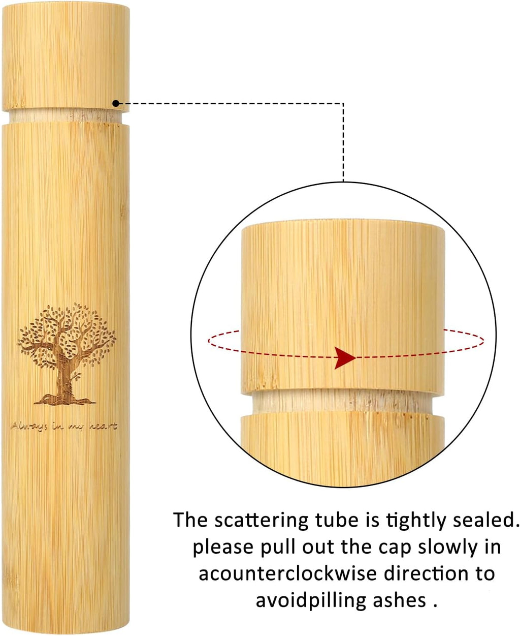 Natural Bamboo Scattering Urns - 9''x2'' Biodegradable Ash Scattering Tubes, Mini Bamboo Spreading Cremation Tube