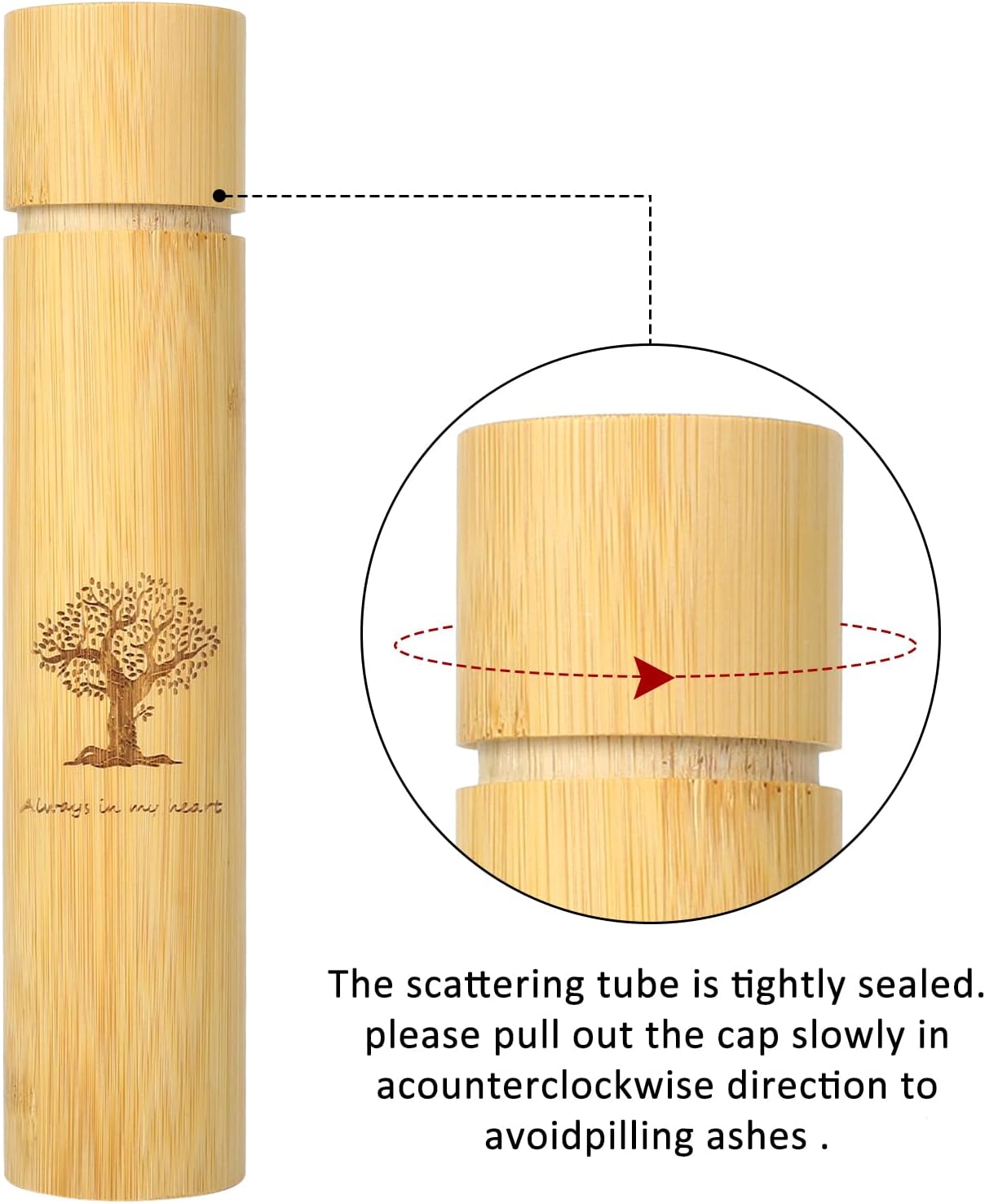 Natural Bamboo Scattering Urns - 9''x2'' Biodegradable Ash Scattering Tubes, Mini Bamboo Spreading Cremation Tube