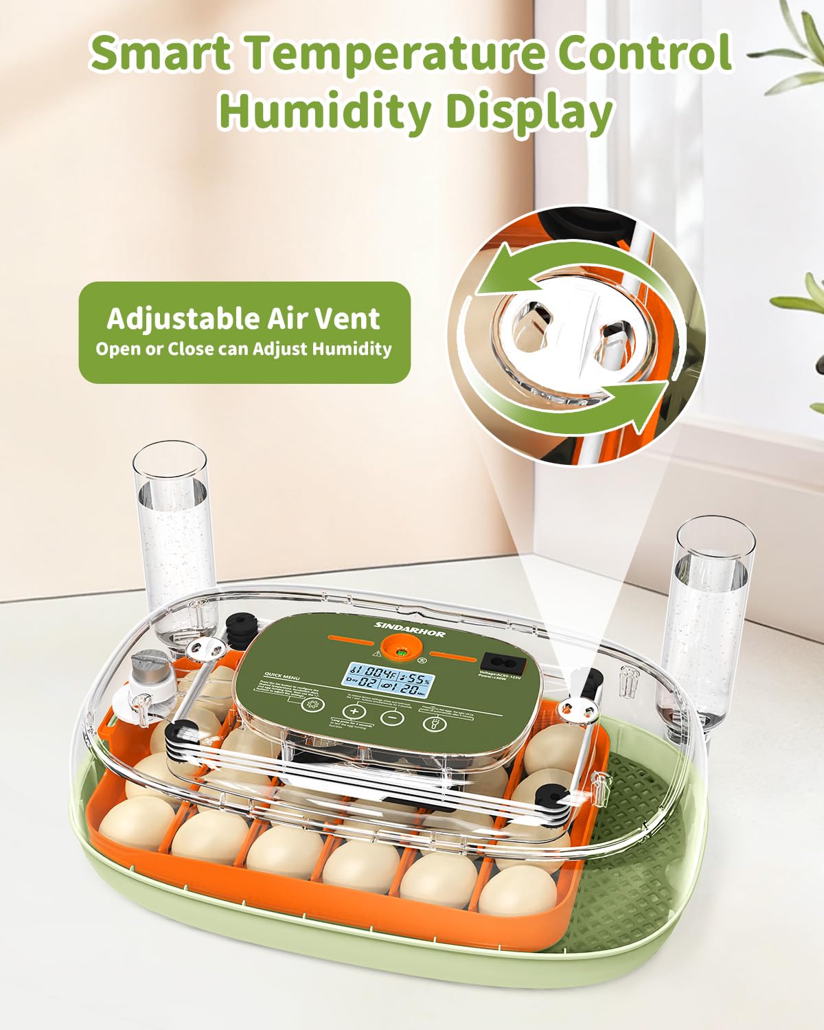 24 Egg Incubator with Automatic Turner Poultry Hatcher