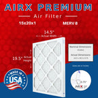 15x20x1 Furnace & AC Filter MERV 8 Electrostatic Dust 6-Pack