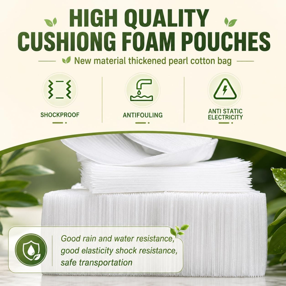 Packing Foam Pouches 1/24'' thickness 6 x8IN,50 Pack