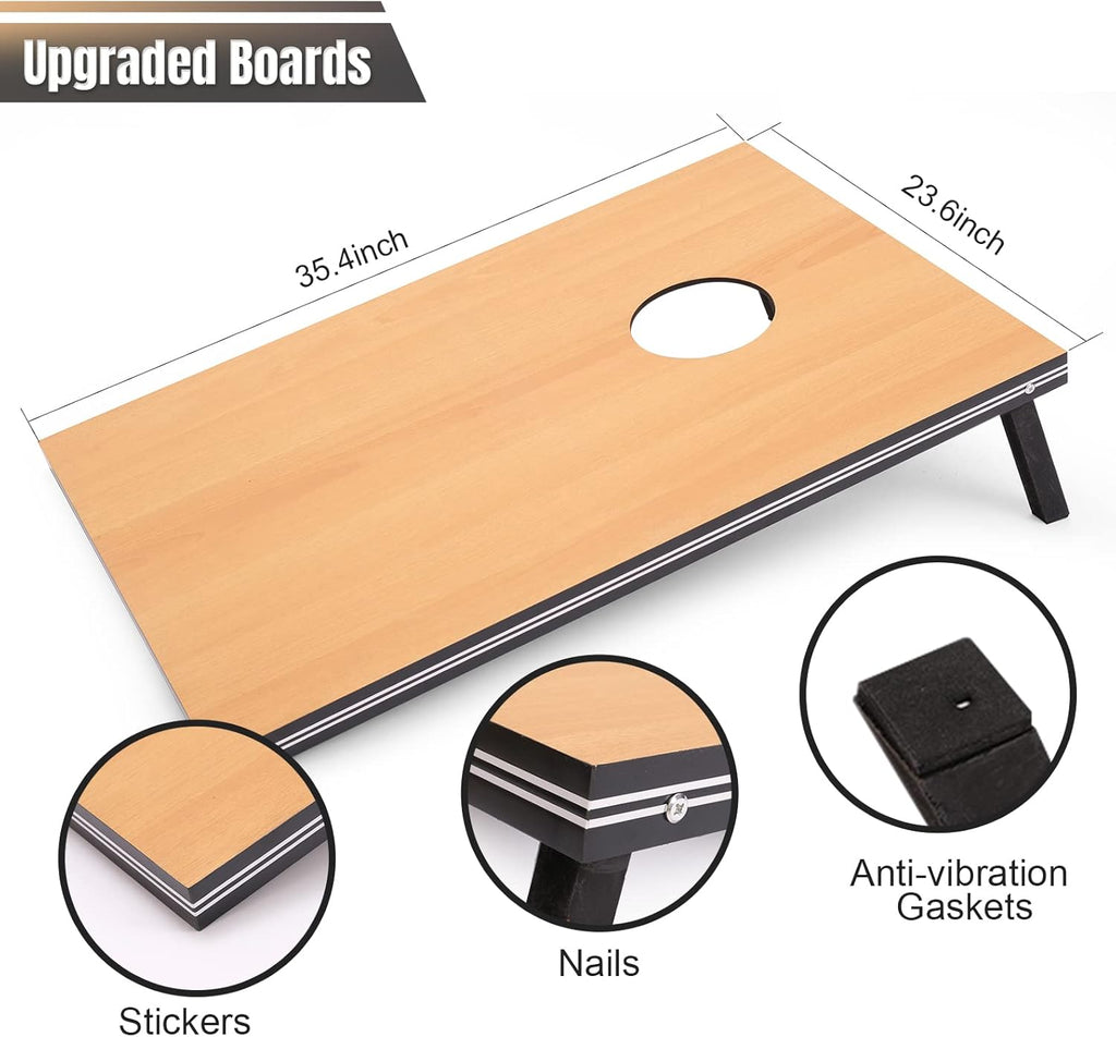 Cornhole Set 4x2 and 3X2 Regulation Size Corn Holes Sets with Carrying Bags & 8 Bean Bags Cornhole Boards Bean Toss