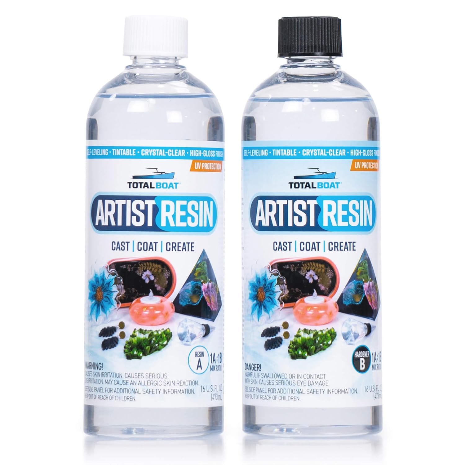 Artist Epoxy Resin - 1 Quart Kit for Resin Art and Crafting | Clear, High-Gloss Epoxy Resin & Hardener Kit; UV