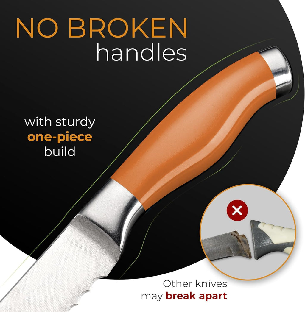 Serrated Bread Knife with Upgraded Stainless Steel Razor Sharp Wavy Edge Width - Bread Cutter Ideal for Slicing