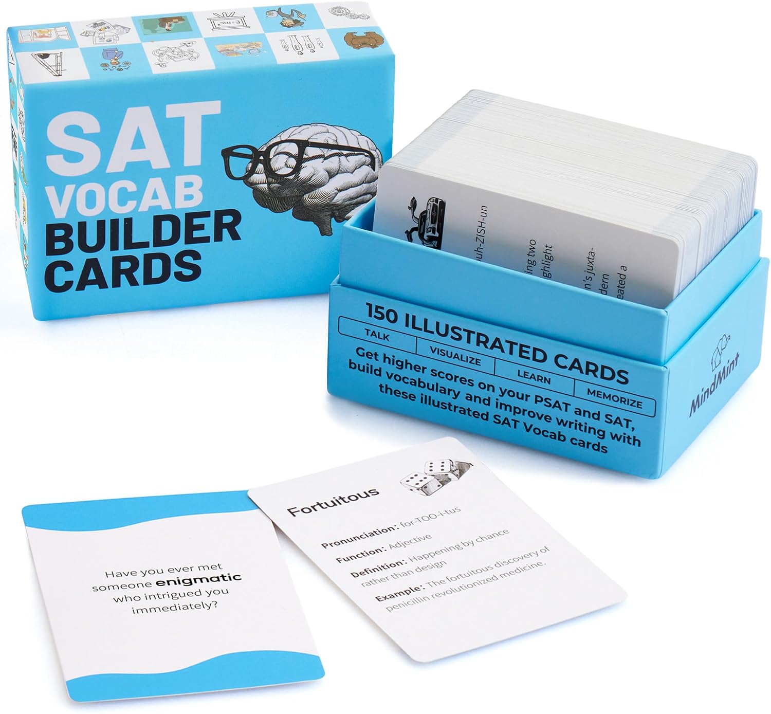 SAT Vocabulary Builder Flash Cards & Study Guide 2026 – 150 Visual Learning Vocab Flashcards for SAT Test Prep & PSAT