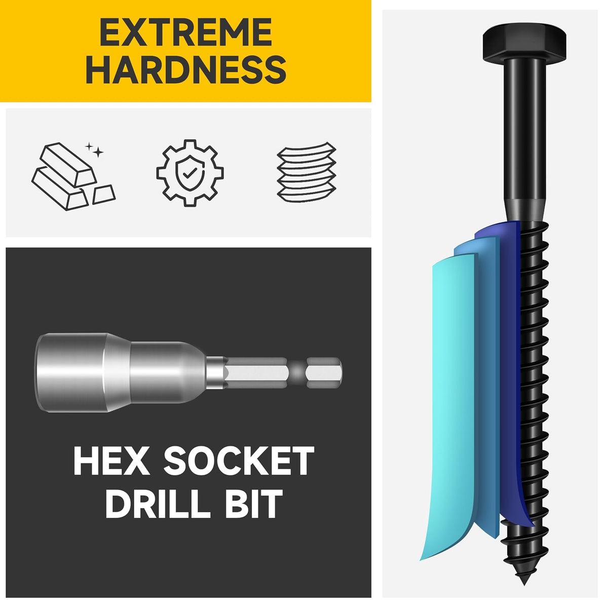 (50Sets) 3/8" x 2" Lag Bolts, 304 Stainless Steel 3/8 inch Lag Screws Bolts for Wood, Heavy Duty Hex Head with Flat