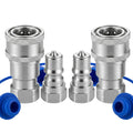 Cplbrb 1/4" Hydraulic Quick Connect Couplers Set Ag ISO 7241-B w/Dust Cap