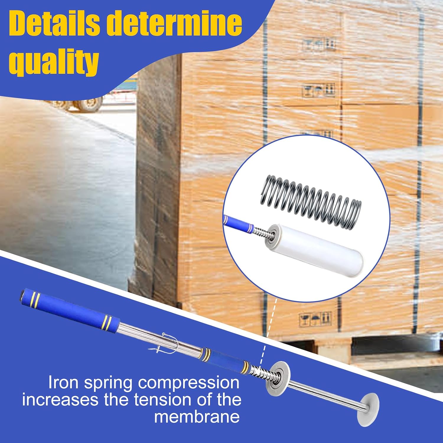 Long Handle Pallet Stretch Wrap Dispenser, Stretch Film Packing Machine, Stretch Film Dispenser Pole Holder, for Film