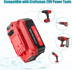 2 Pack 5.0Ah Lithium Battery Replacement for Craftsman 20V Battery