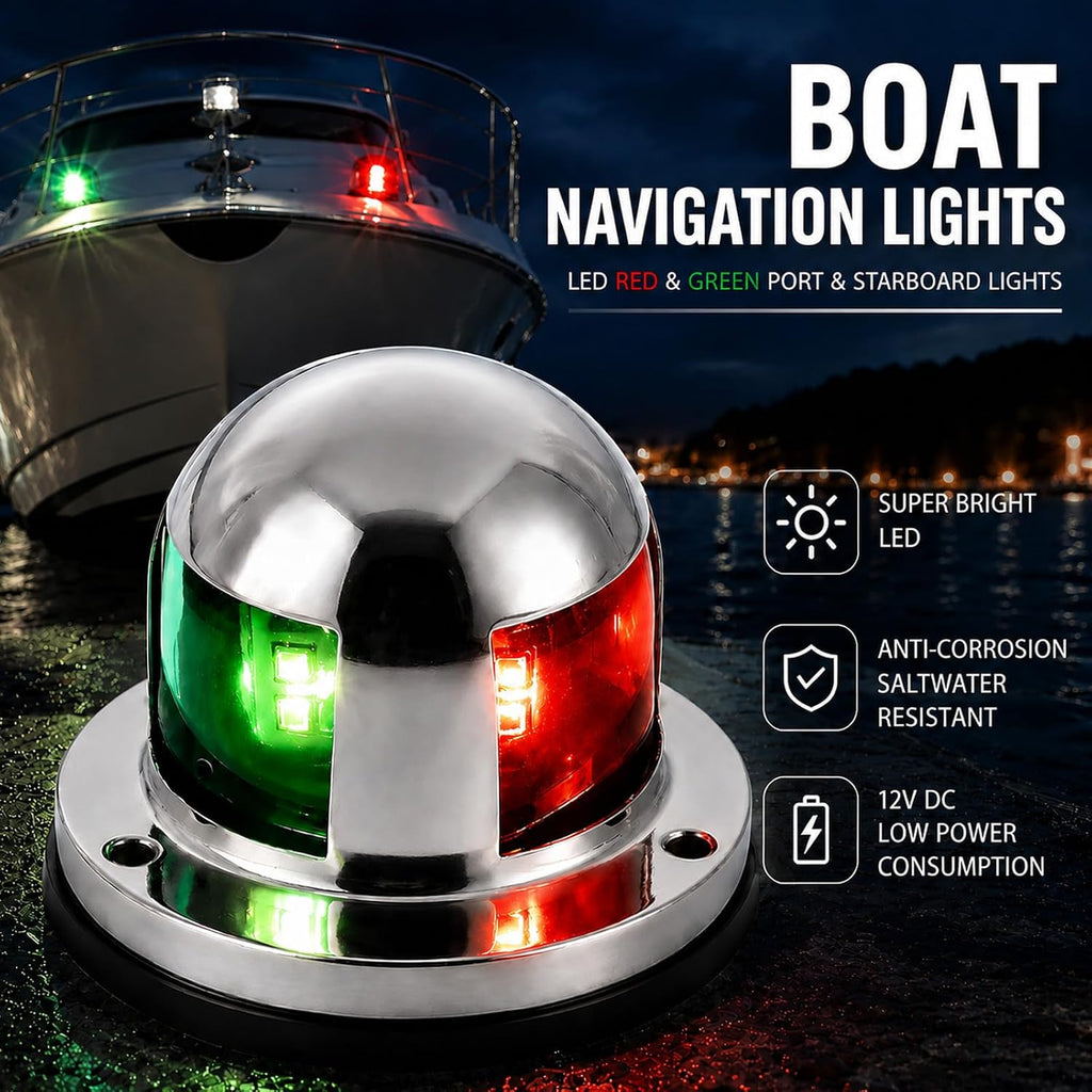 Boat Navigation Lights LED Marine Nav Light Red Green Bow Stern Light