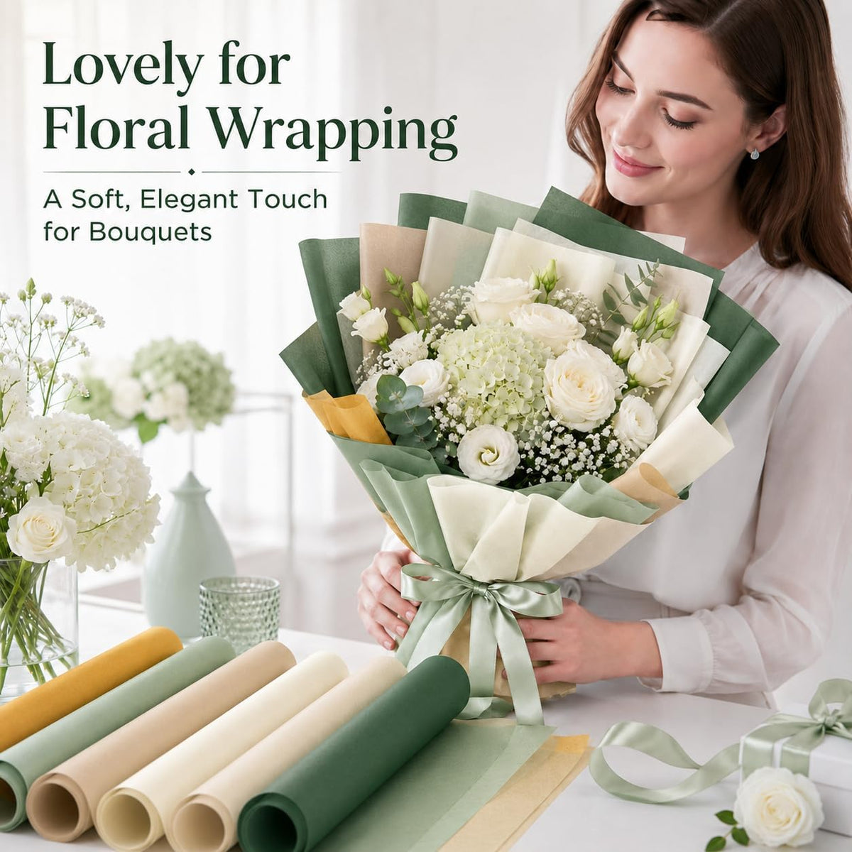 Vintage Tissue Paper for Gift Bags, 100 Sheets, 20 x 14 Inch
