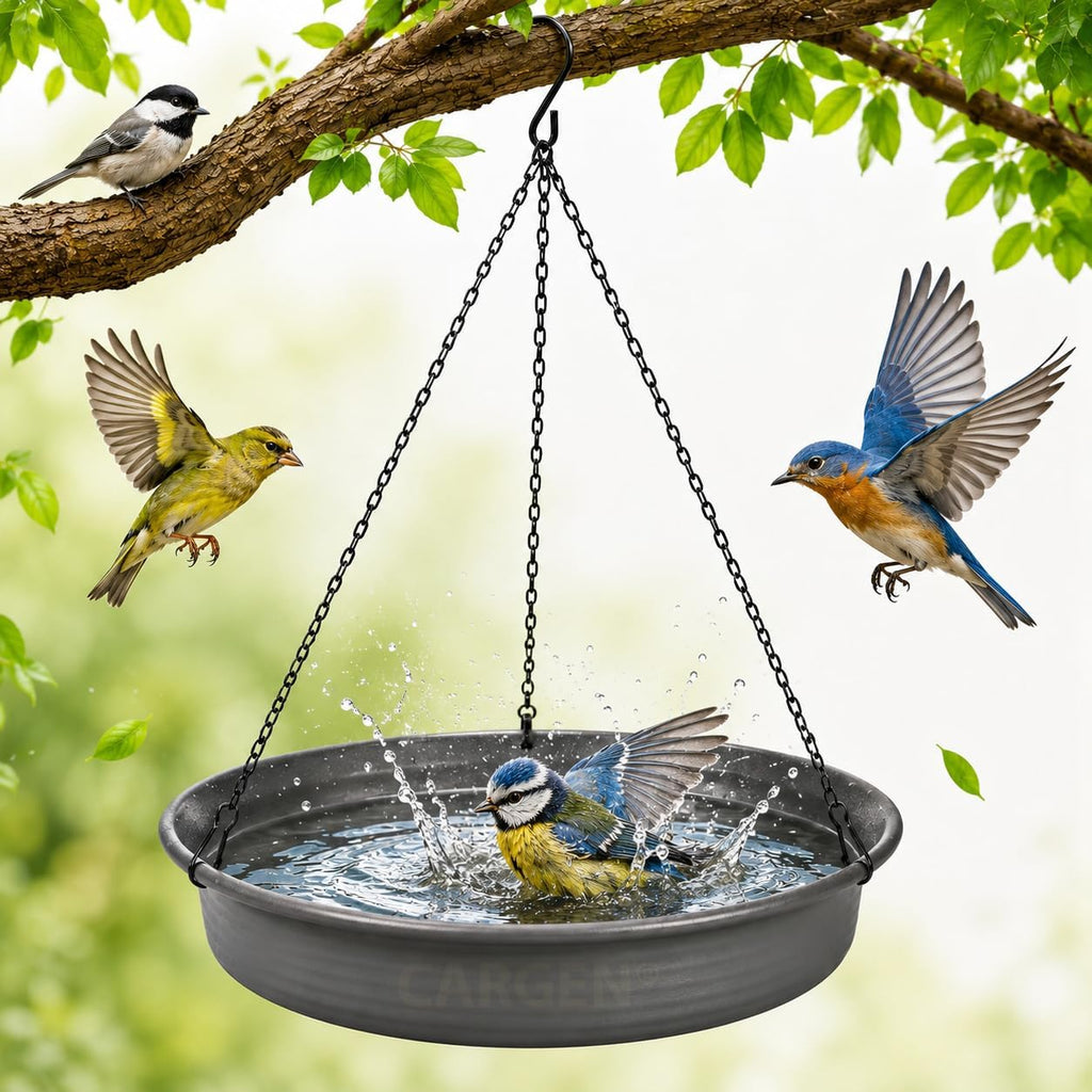 Hanging Bird Bath Bowl - Window Bird Water Feeder Tray for Outdoors