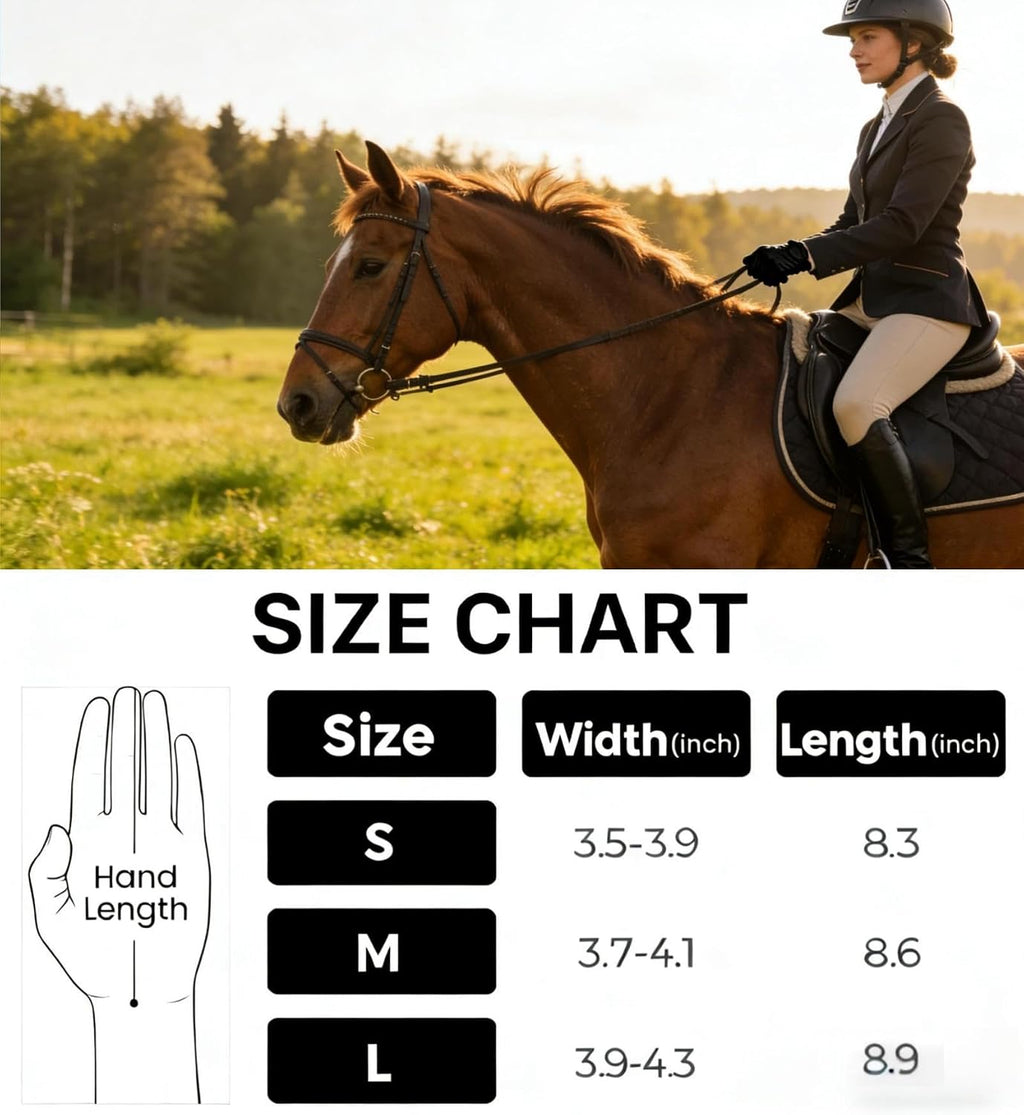Horse Riding Gloves Equestrian for Women, Mesh Breathable